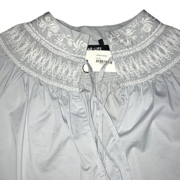 NWT Tasha Apparel Sugar Lips Peasant Boho Balloon Sleeve Lace Detail Top… - Picture 3 of 13